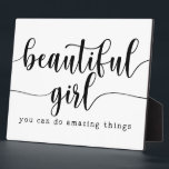 Plaque Photo Beautiful Girl you can do amazing Things Sign<br><div class="desc">For questions or changes you might want made to this design,  please contact the designer Megan at megan@emmasuebowtique.com

All Customer service request,  for examples orders,  billing,  shipping,  please contact Zazzle directly.</div>