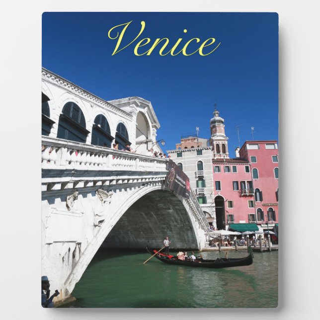 Plaque Photo Beautiful Venice, Rialto Bridge (Devant)