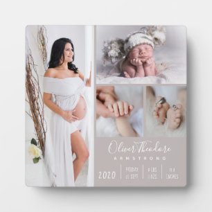 Plaque Photo Bébé élégant Photo Famille Keepsaké Beige