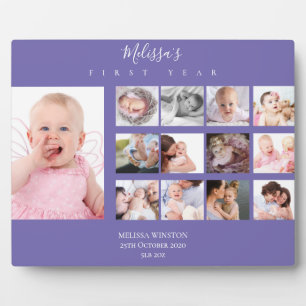 Plaque Photo Bébé Fille Première Année Photo Collage personnali