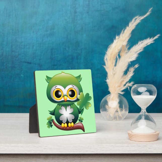 Plaque Photo Bébé Hibou Dessin Animé St Patrick Mignon (Insitu)