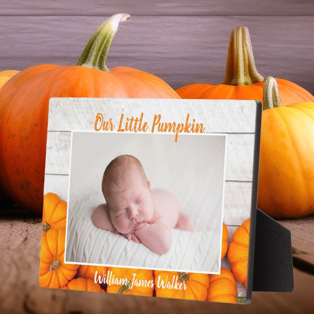 Plaque Photo Bébé mignon personnalisé Citrouille photo nouveau- (Créateur téléchargé)