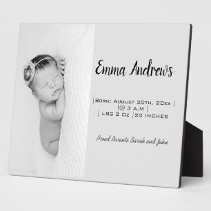 Plaque Photo Bébé Photo Birth Personalised