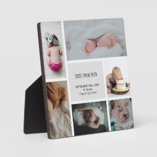 Plaque Photo Bébé Photo Collage Nom de conservation Date de nai