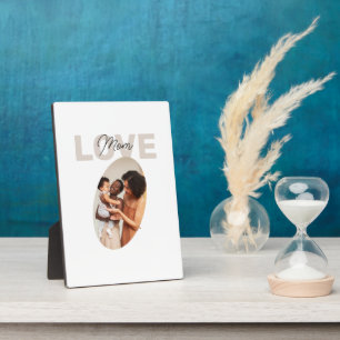 Plaque Photo Beige et Brown esthétique minimaliste amour maman