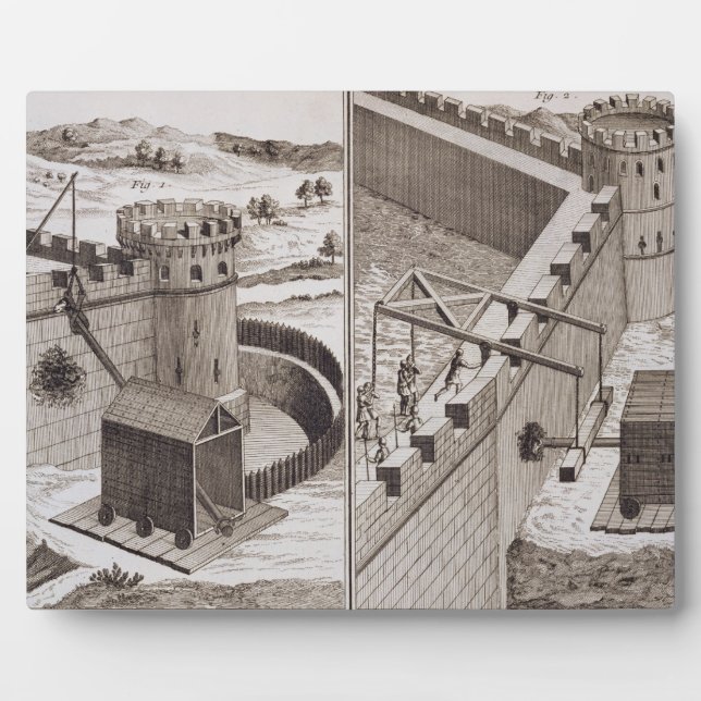 Plaque Photo Béliers romains batteurs, de l'Encyclopédie des S (Devant)