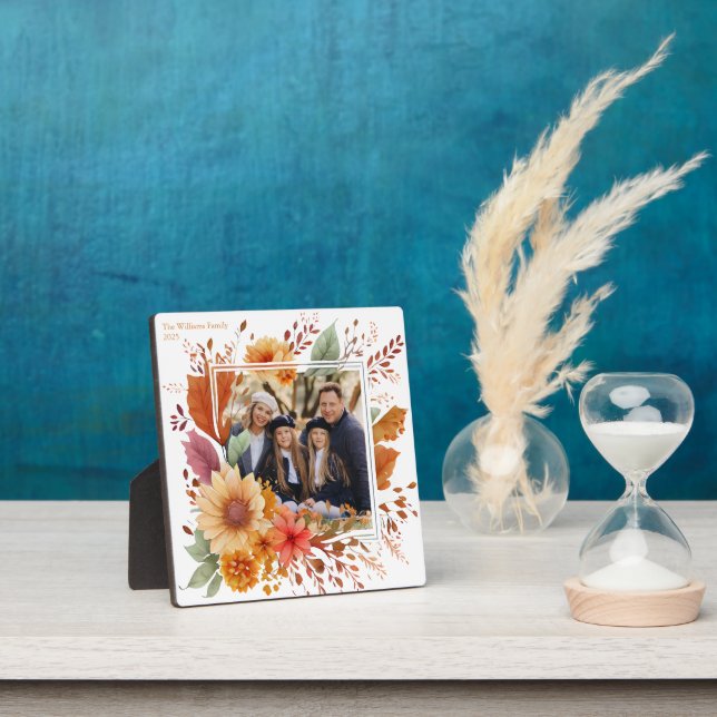 Plaque Photo Belle Automne Florale Famille Thanksgiving Photo (Insitu)