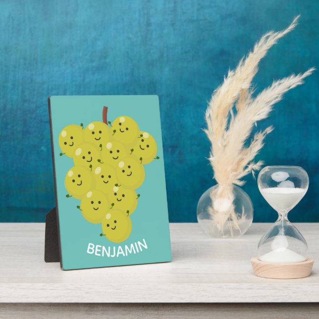 Plaque Photo Belle bande de raisins amusante illustration (Côté)