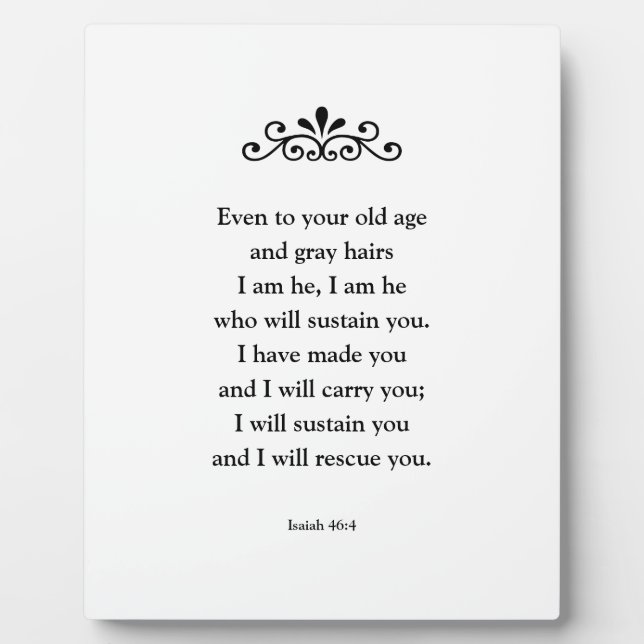 Plaque Photo Belle Écriture Encourageante Bible Verse Isaiah (Devant)