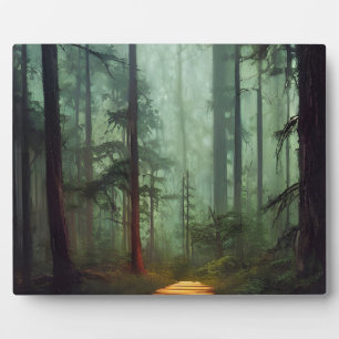 Plaque Photo Belle Forêt Chemin Digital Artwork Tabletop
