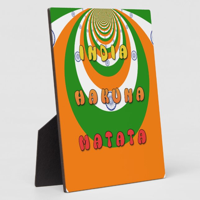 Plaque Photo Belle Inde couleurs drapeau national Hakuna Matata (Côté)