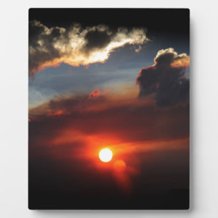 Plaque Photo belle photo de coucher de soleil enfumé