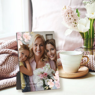 Plaque Photo Belle photo florale Meilleur Nana jamais Blush