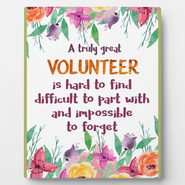 Plaque Photo Bénévole Merci Bénévole cadeau d'appréciation (Devant)