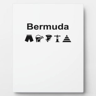 Plaque Photo Bermudes Icônes Monotone Couleur claire