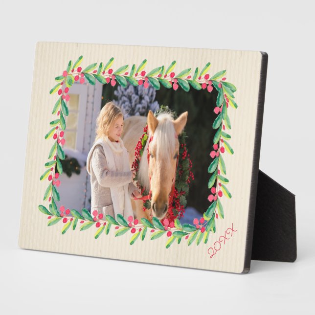 Plaque Photo Berries et feuilles vertes (Côté)