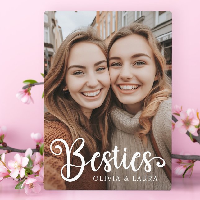 Plaque Photo Besoins meilleurs amis personnalisation noms photo (Besties best friends custom names photo plaque)