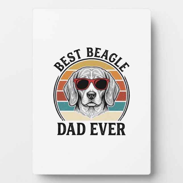 Plaque Photo Best Beagle Dad Ever Vintage Beagle Shirt Design_1 (Devant)