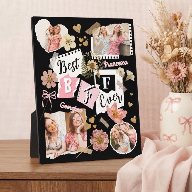 Plaque Photo Best BFF Ever Fun Scrapbook Friends Photo Collage (Best BFF Ever Fun Scrapbook Friends Photo Collage Plaque)
