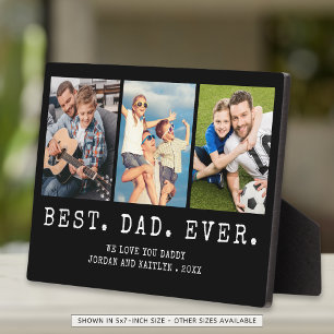 Plaque Photo BEST DAD EVER 3 Photos Personnalisées