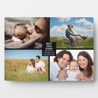 Plaque Photo Best Dad Ever Black Fathers Day 4 Photo Collage