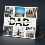 Plaque Photo Best Dad Ever Custom Family 6 Photo Collage<br><div class="desc">Meilleur papa Jamais Personnalisé Photo Famille Collage</div>