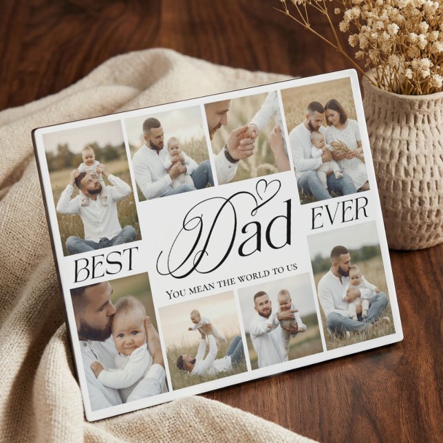 Plaque Photo Best Dad Ever Personalized Photo Collage keepsake (Créateur téléchargé)