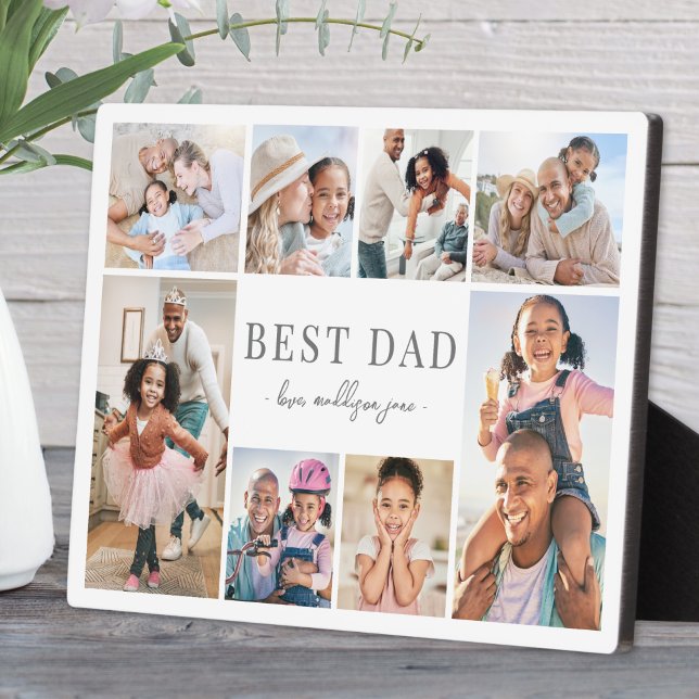 Plaque Photo Best Dad Father's Day Photo Collage (Simple Best Dad Collage plaque)