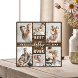 Plaque Photo Best Daddy Ever - Bois Fête des pères photo Collag<br><div class="desc">Célébrez votre père avec la Fête des pères "Best Dad Ever" Photo Collage Plaque, un hommage sincère à l'homme qui signifie le monde pour vous. Cette plaque magnifiquement conçue présente un collage photo de haute qualité et personnalisable, vous permettant de présenter des souvenirs et des moments spéciaux. Le collage est...</div>