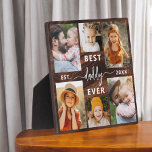 Plaque Photo Best Daddy Ever - Fête des pères Wood Photo Collag<br><div class="desc">Célébrez votre père avec la Fête des pères "Best Dad Ever" Photo Collage Plaque, un hommage sincère à l'homme qui signifie le monde pour vous. Cette plaque magnifiquement conçue présente un collage photo de haute qualité et personnalisable, vous permettant de présenter des souvenirs et des moments spéciaux. Le collage est...</div>