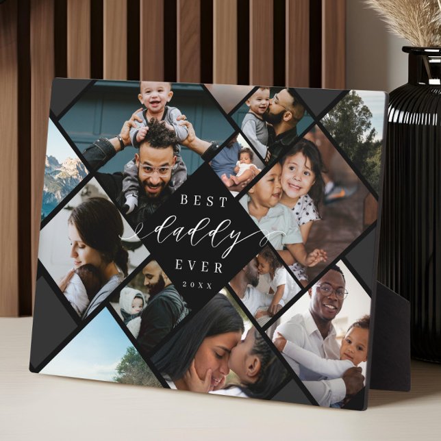 Plaque Photo Best Daddy Ever Modern Photo Collage Gift Keepsake (Best Daddy Ever Modern Photo Collage Gift Keepsake Plaque)