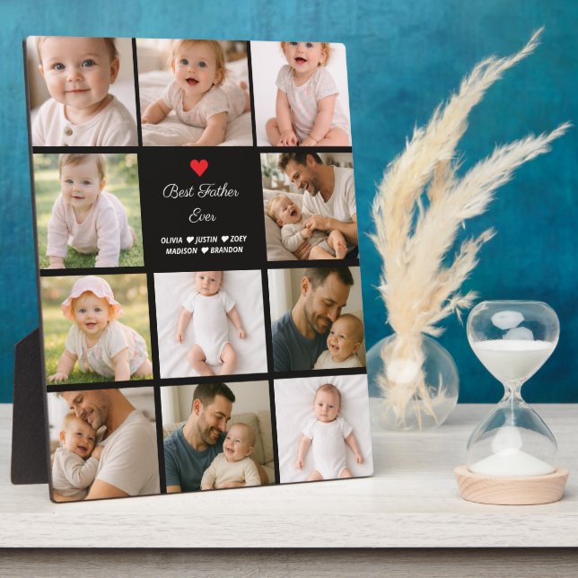 Plaque Photo Best Father Ever Photo Collage | Personalized  (Côté)