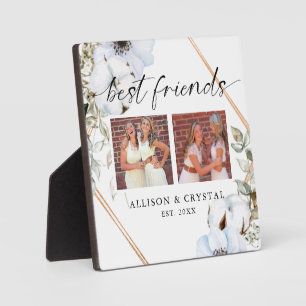 Plaque Photo Best Friends 2 photo Collage Boho Chic Floral