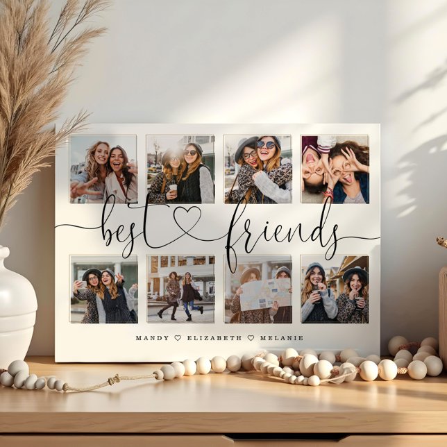 Plaque Photo Best Friends Script Gift For Friends Photo Collage (Best Friends Script Gift For Friends Photo Collage Plaque)