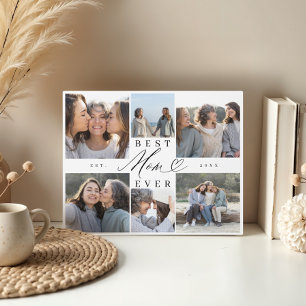 Plaque Photo Best Mom Ever Mom Script Heart Photo Collage