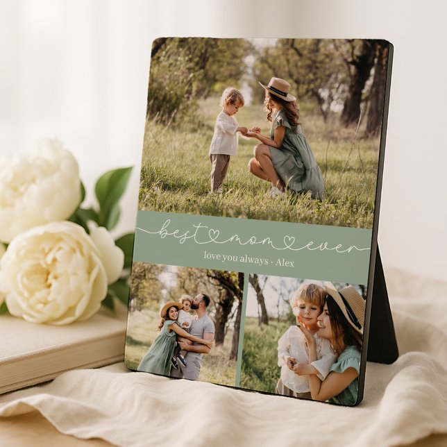 Plaque Photo Best Mom Ever Photo Collage (Créateur téléchargé)