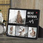 Plaque Photo Best mom ever photo collage black<br><div class="desc">Create your own modern simple best mommy ever typography script with 4 custom family memories photos keepsake black plaque for Mother's Day,  her birthday,  or any other occasion.</div>