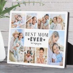 Plaque Photo Best Mom Photo Collage<br><div class="desc">Personalized "Best Mom Ever" Photo Plaque with Easel Stand. This fun and stylish photo plaque is a perfect way to showcase cherished memories. The design features space for eight photos, creating a border around the edge while keeping the focus on the meaningful text in the center. At the center, "Best...</div>