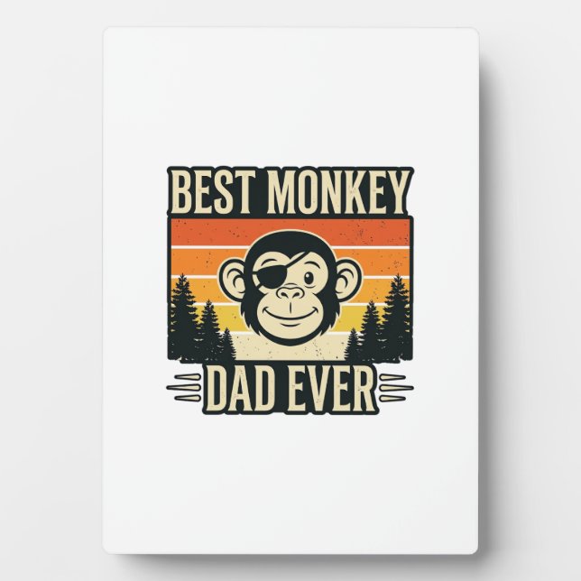 Plaque Photo Best Monkey Dad Ever Vintage Monkey Father Shirt_1 (Devant)