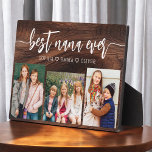 Plaque Photo Best Nana Ever - Grandchildren Wood Photo Collage<br><div class="desc">Célébrez le "meilleur NaNa jamais jamais" avec cette Plaque de collage photo pour petits-enfants personnalisée. Ce cadeau plein de coeur comprend un collage magnifiquement arrangé de photos chères capturant des moments spéciaux, complété par un message d'amour. Conçu à partir de matériaux de haute qualité avec une finition épurée, il est...</div>