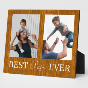 Plaque Photo Best Papa Ever Fête des pères 2 Photo Collage Plaq