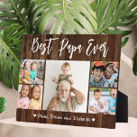Plaque Photo Best Papa Ever Grandkids 5 Photo Collage Wood<br><div class="desc">Créez votre propre cadeau photo pour papa avec plusieurs photos de petits-enfants. Donnez des cadeaux personnalisés avec des noms de petits-enfants pour en faire un souvenir précieux. Les cadeaux de grand-père customisés sont parfaits pour l'anniversaire de grand-père,  la fête des pères,  les grands-parents jour et Noël.</div>