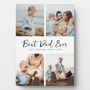 Plaque Photo Best Papa Ever Modern Script 4 Photo Collage