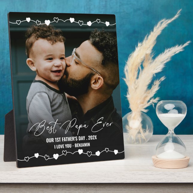 Plaque Photo Best Papa Ever Photo 1st Fathers Day (Côté)