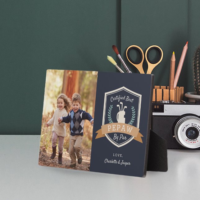 Plaque Photo Best Pepaw By Par | Golf Grand-père Photo (Créateur téléchargé)
