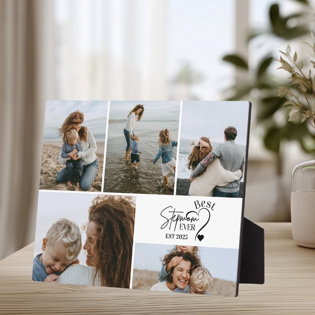 Plaque Photo Best Stepmom Ever Custom Photo Collage  (Créateur téléchargé)
