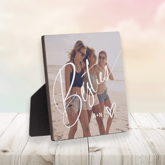 Plaque Photo Bestés dans le script tendance | Votre photo avec  (A stylish and trendy photo plaque for your besties)
