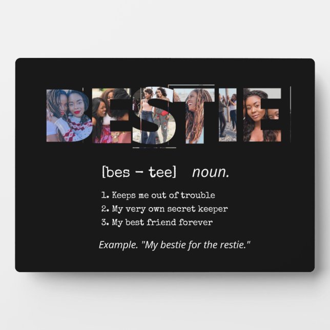 Plaque Photo Bestie moderne BFF Best Friends Photo Collage mign (Devant)