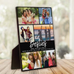 Plaque Photo BESTIES Cadeau pour les meilleurs amis Script Phot<br><div class="desc">6 de vos photos préférées avec un script manuscrit branché lisant BESTIES avec vos noms et une autre ligne de texte personnalisé ci-dessous. Bon cadeau pour les amis !</div>