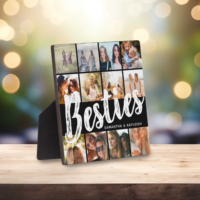 Plaque Photo BESTIES, Collage de photos et noms | BFF (Créateur téléchargé)